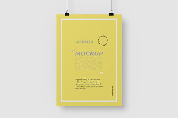 A1 Hanging Poster Mockup Psd