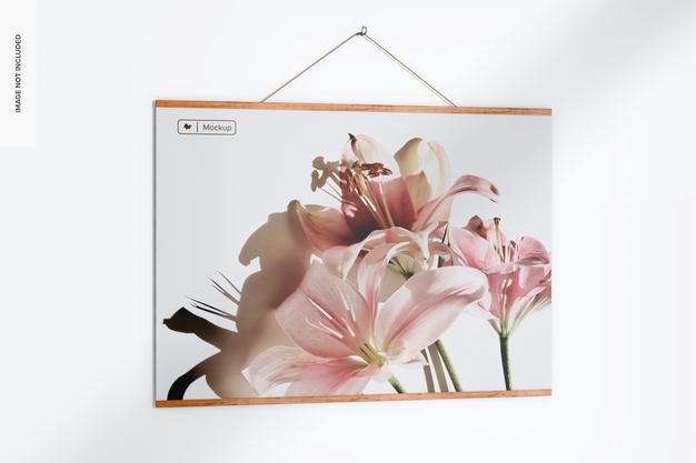 A1 Wooden Fram Poster Hanger Mockup Psd