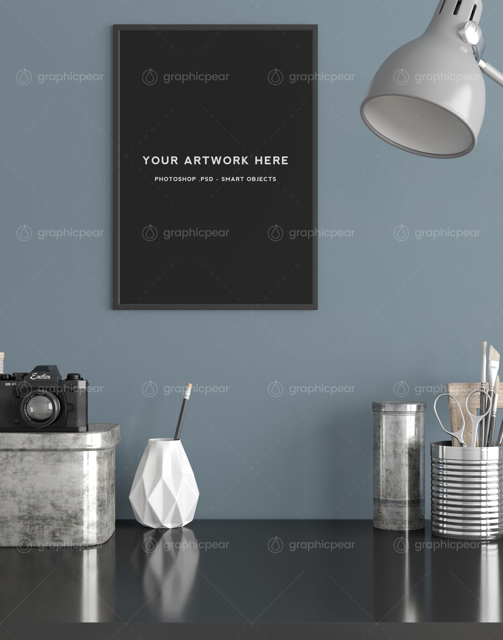 A3 Poster Interior Scene Mockup