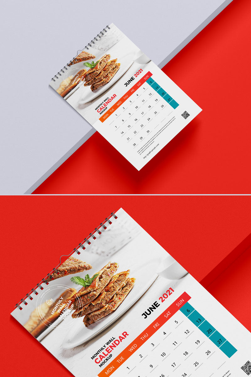 A3 Spiral Wall Calendar Mockup