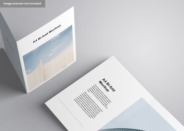 A4 Bifold Brochure Mockup Psd