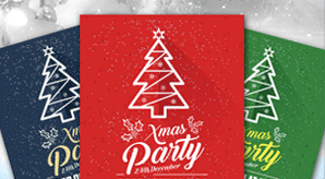 A4 Christmas Party Flyer Design Template & Mock-Up Psd