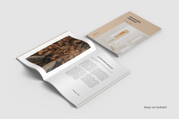 A4 Cover And Spread Magazine Mockups Psd