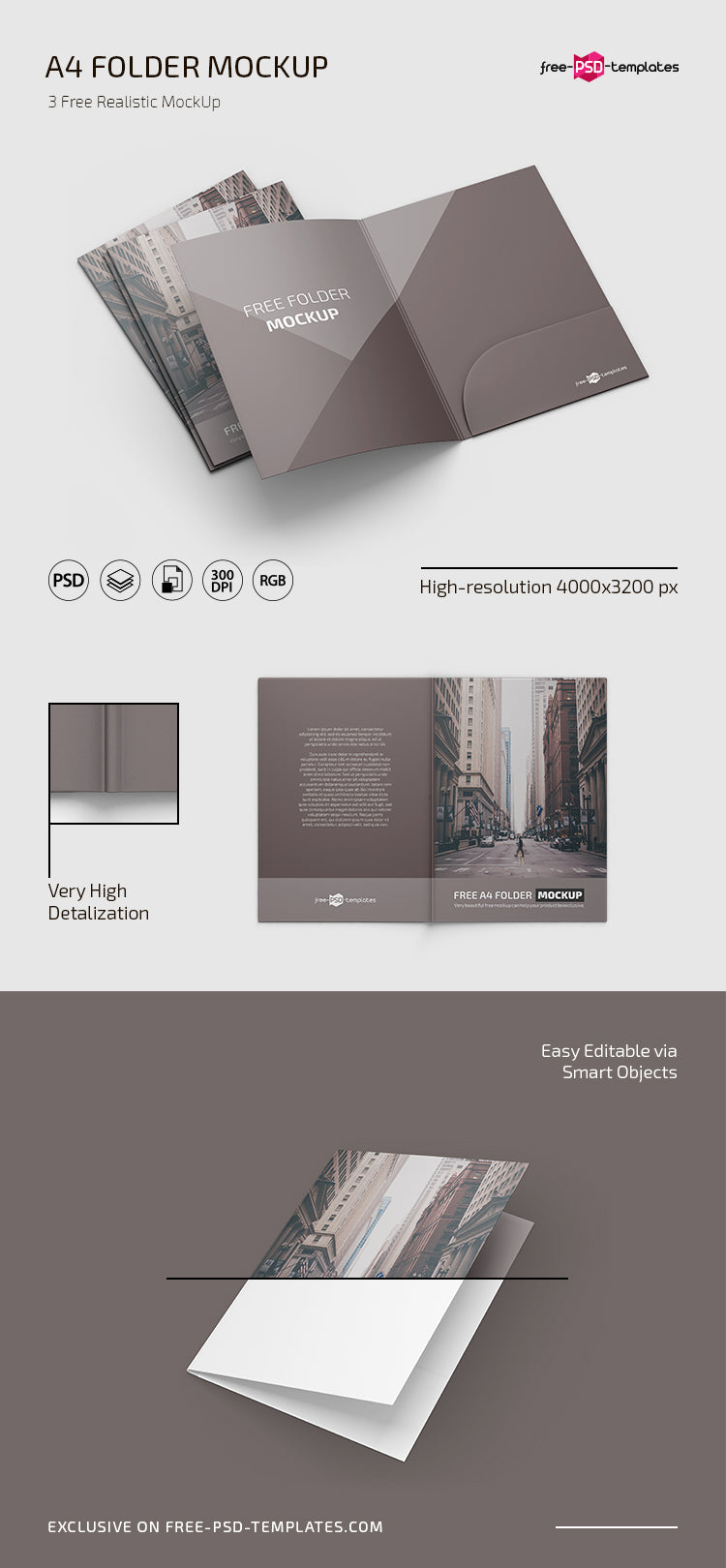 A4 Folder Mockup In Psd