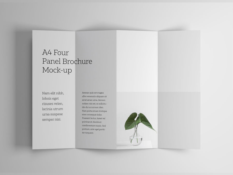 A4 Four Panel Brochure Mockup