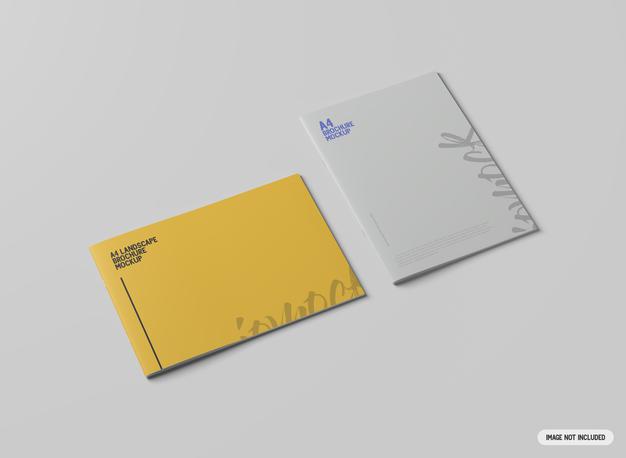 A4 Landscape And Vertical Brochure Mockup Psd