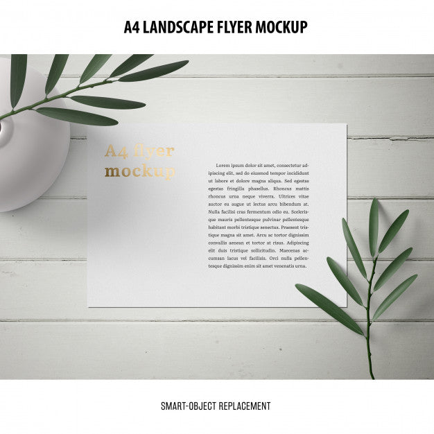 A4 Landscape Flyer Mockup Psd