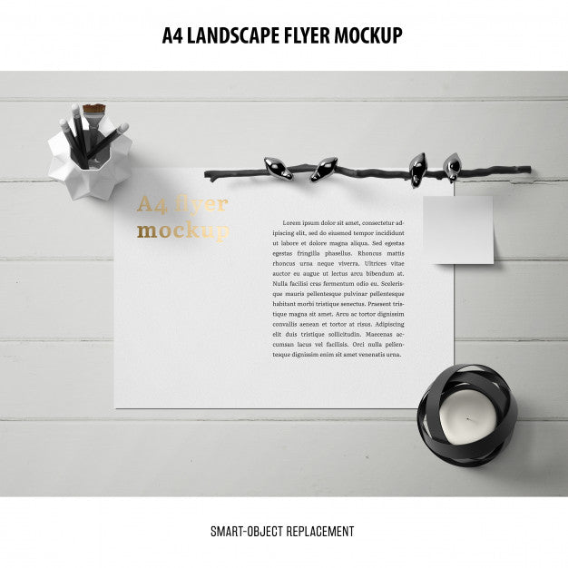 A4 Landscape Flyer Mockup Psd