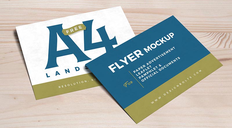 A4 Landscape Flyer Mockup Psd