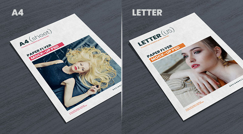 A4 / Letter (Us) Flyer Mockup Psd