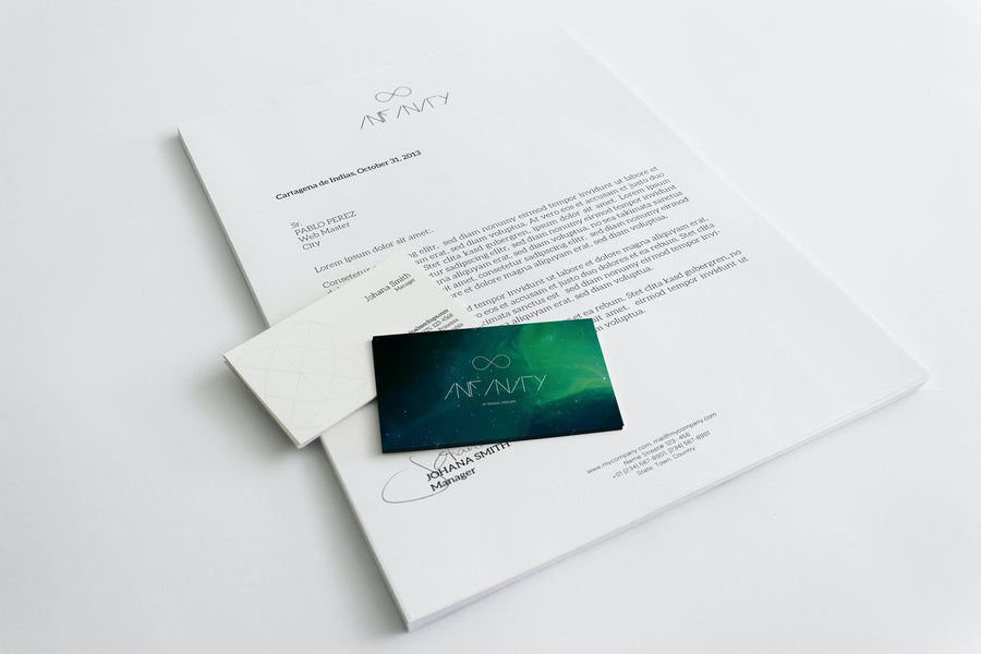 A4 Letterhead And Business Cards Mockup