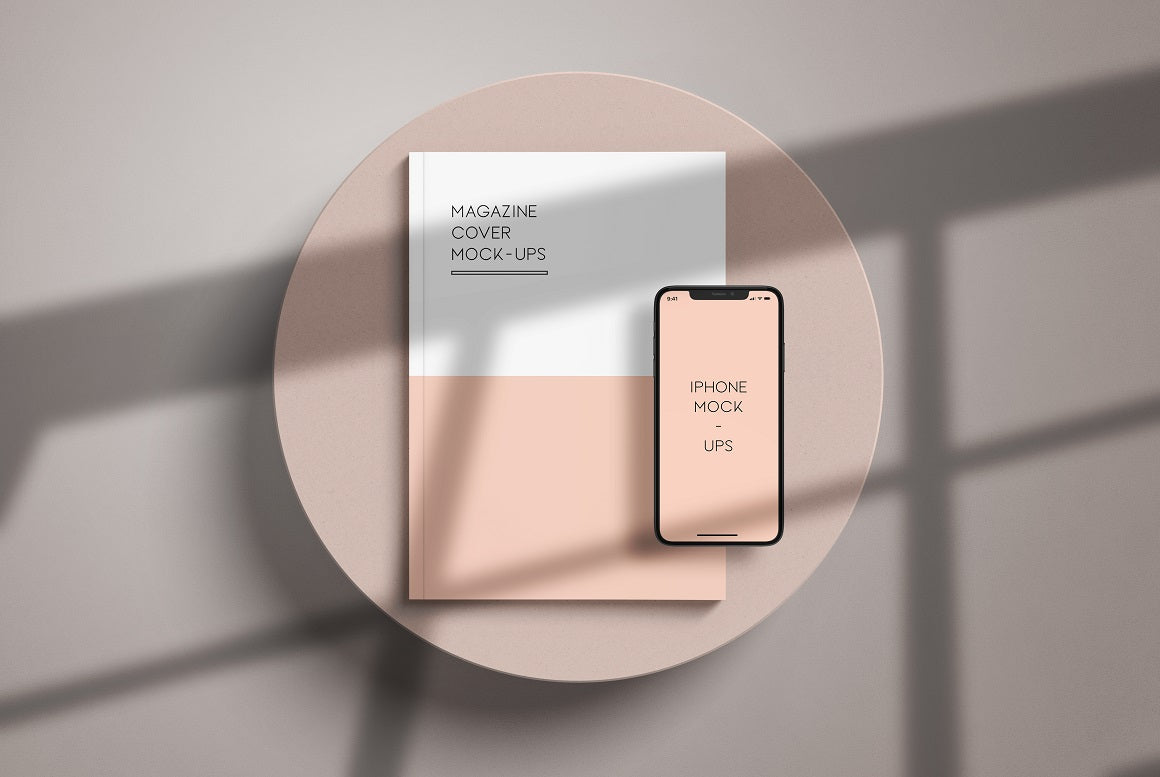 A4 Magazine With Iphone Mockup