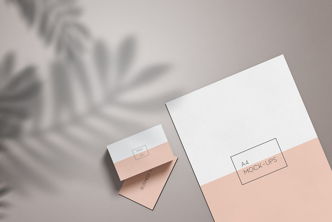 A4 Paper & Card Mockup