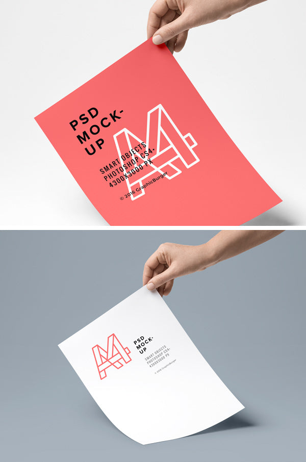 A4 Paper Psd Mockup #4