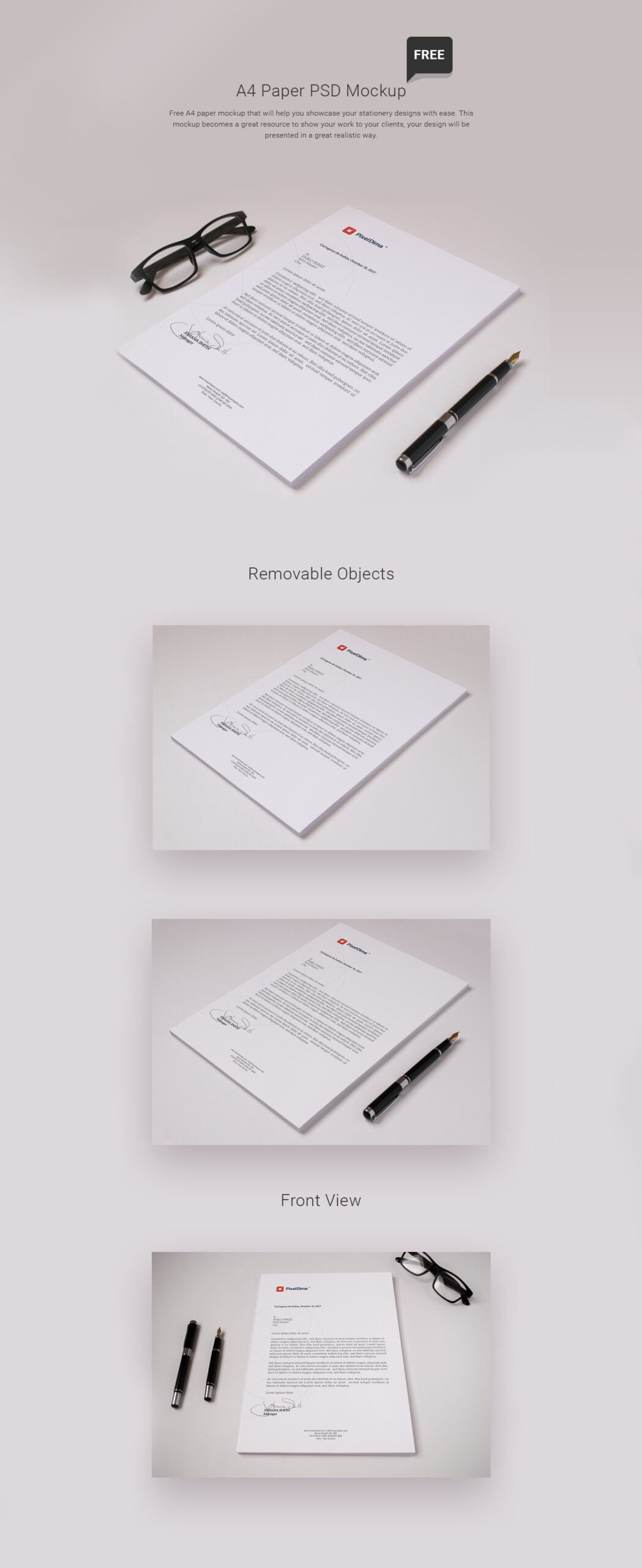 A4 Paper Psd Mockup