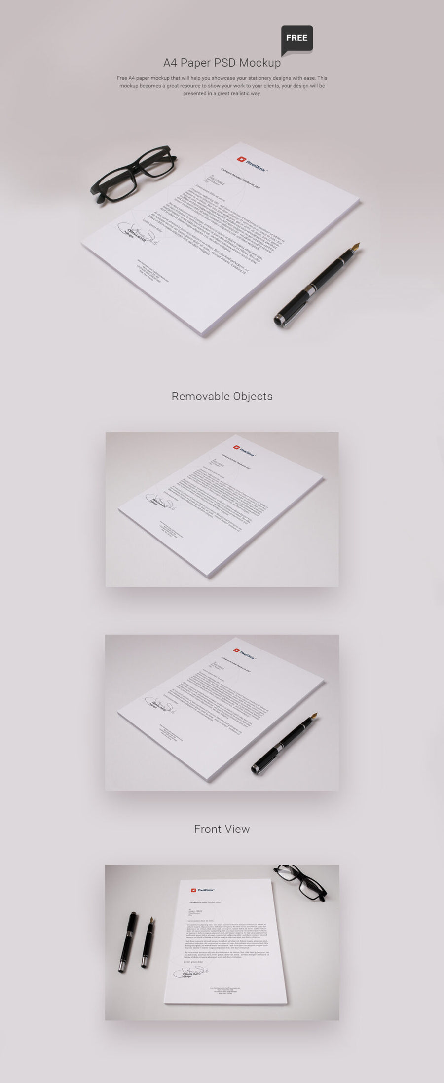 A4 Paper Psd Mockup