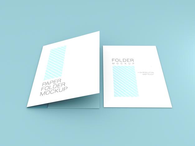 A4 Paper With Presentation Folder Mockup Psd
