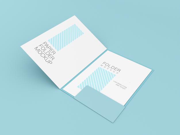 A4 Paper With Presentation Folder Mockup Psd