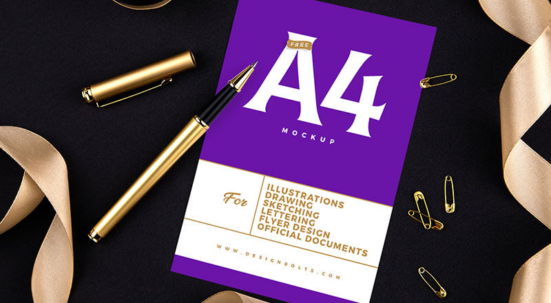 A4 Portrait Flyer Mockup Psd