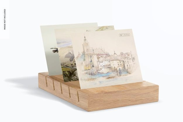 A4 Poster On Wood Exhibition Rack Mockup Psd