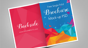 A4 Single Fold Brochure Mock-Up Psd