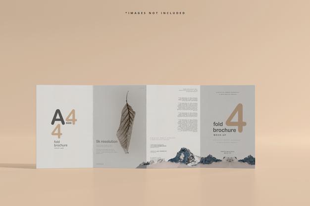A4 Size Four Fold Brochure Mockup Psd