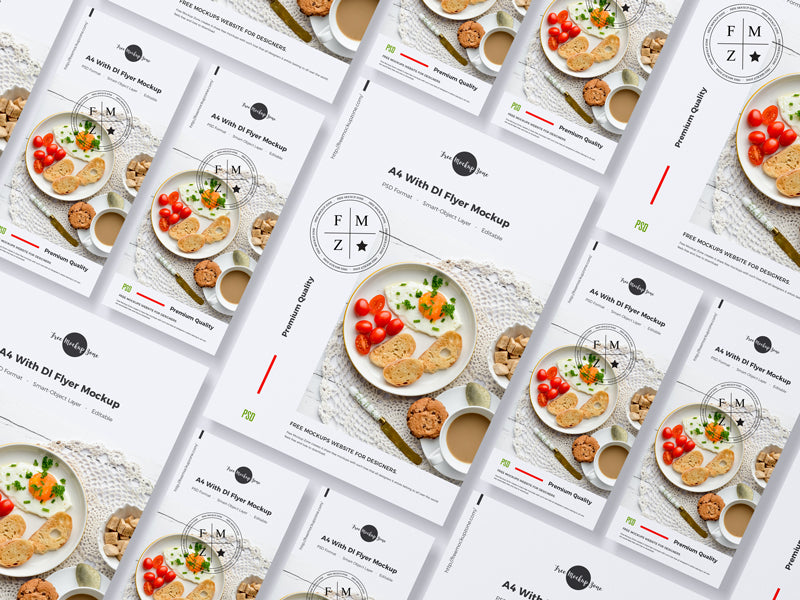 A4 With Dl Flyer Mockup