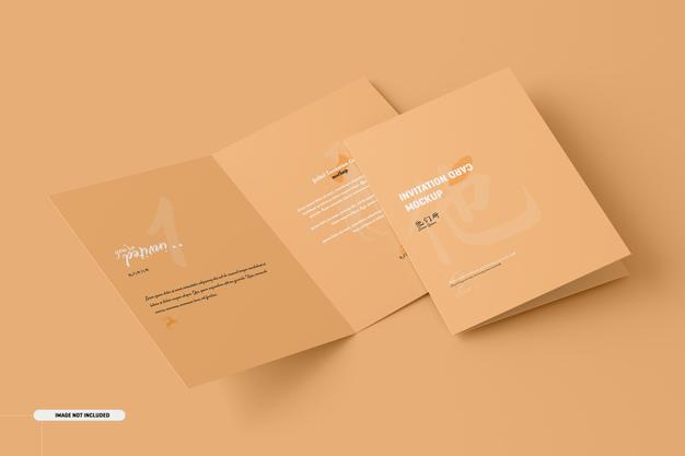 A5 A6 Folded Brochure Card Mockup Psd