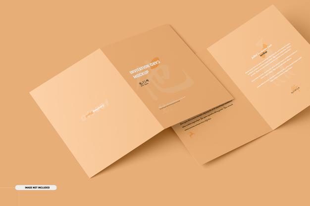 A5 A6 Folded Brochure Card Mockup Psd
