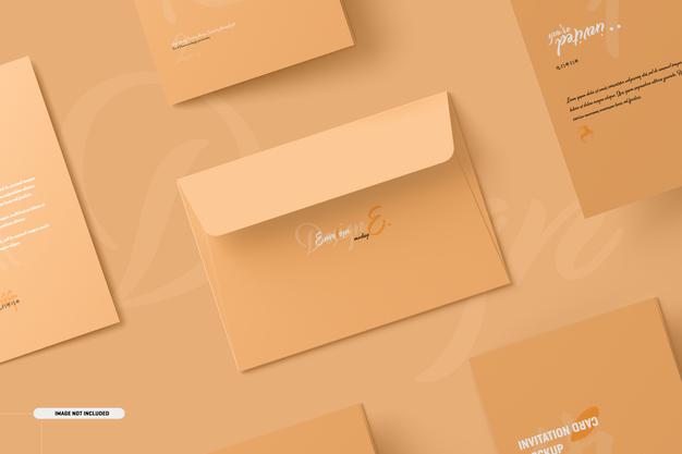 A5 A6 Folded Invitation Card Mockup Psd