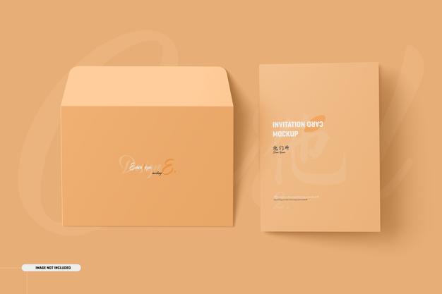 A5 A6 Folded Invitation Card Mockup Psd