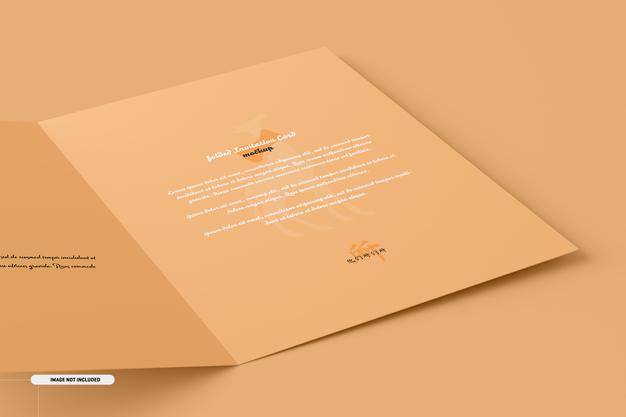 A5 A6 Folded Invitation Card Mockup Psd