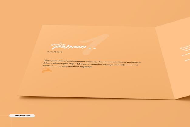 A5 A6 Folded Invitation Card Mockup Psd