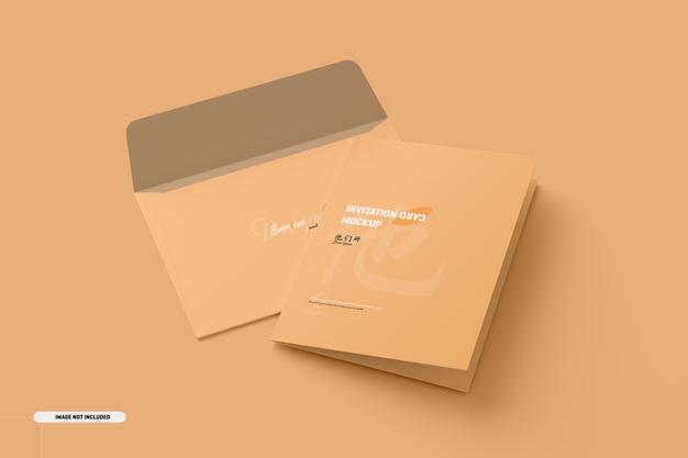 A5 A6 Folded Invitation Card Mockup Psd