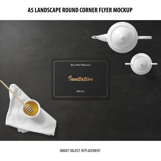 A5 Landscape Flyer Mockup Psd