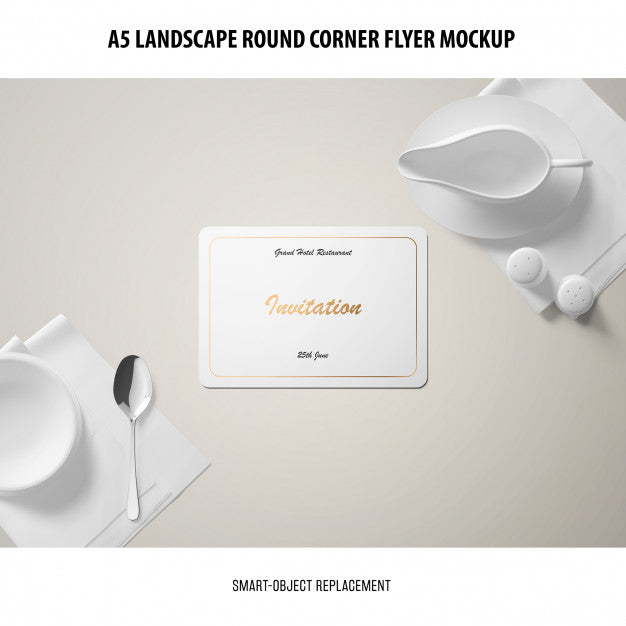 A5 Landscape Flyer Mockup Psd