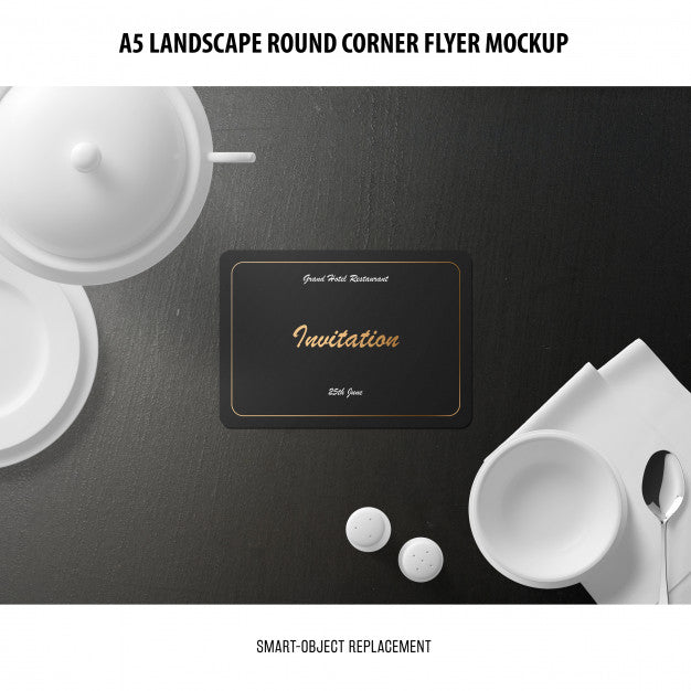 A5 Landscape Flyer Mockup Psd