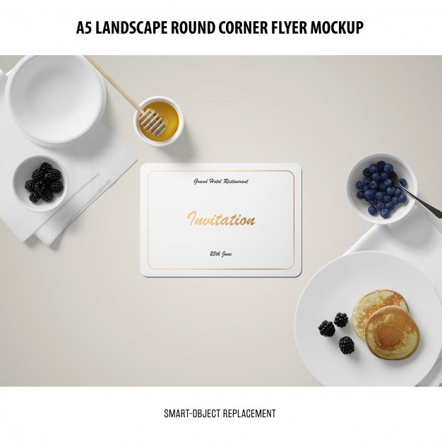 A5 Landscape Flyer Mockup Psd