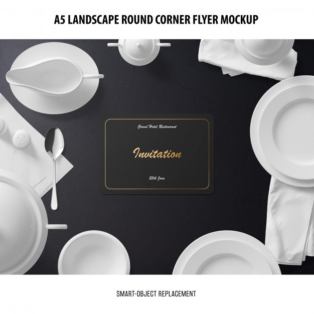 A5 Landscape Flyer Mockup Psd