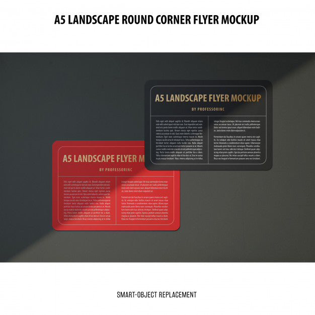 A5 Landscape Flyer Mockup Psd