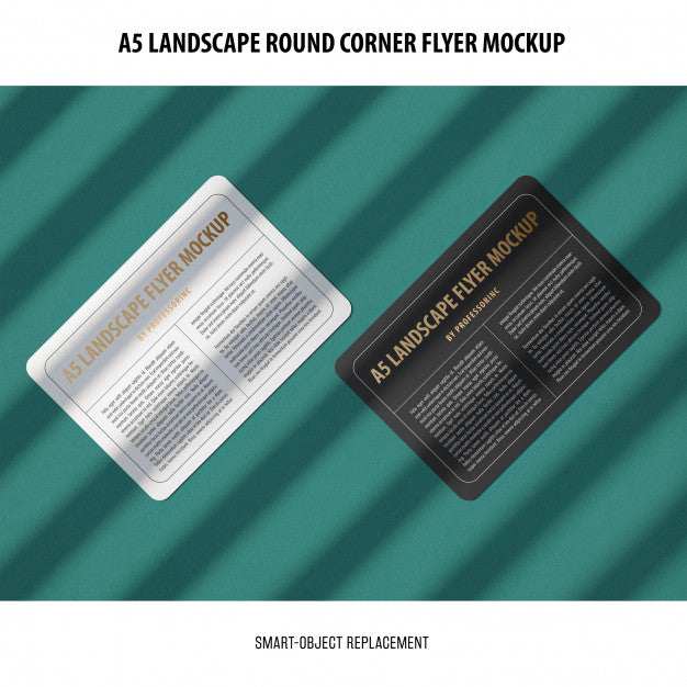 A5 Landscape Flyer Mockup Psd