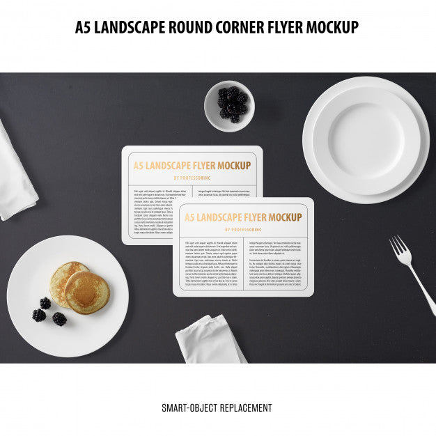 A5 Landscape Flyer Mockup Psd