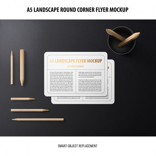 A5 Landscape Flyer Mockup Psd