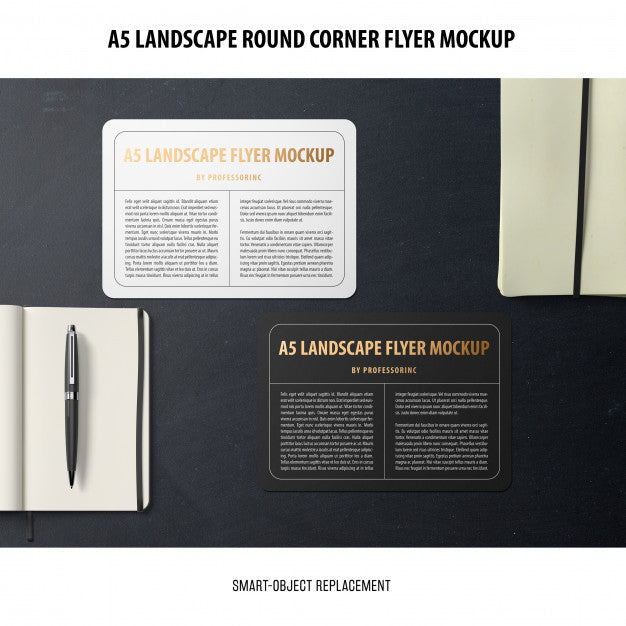 A5 Landscape Flyer Mockup Psd