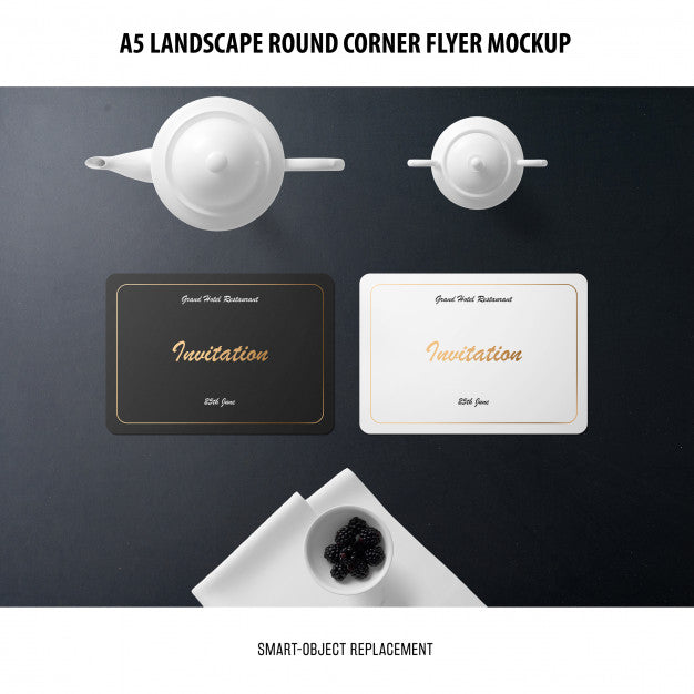 A5 Landscape Flyer Mockup Psd