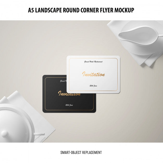 A5 Landscape Flyer Mockup Psd