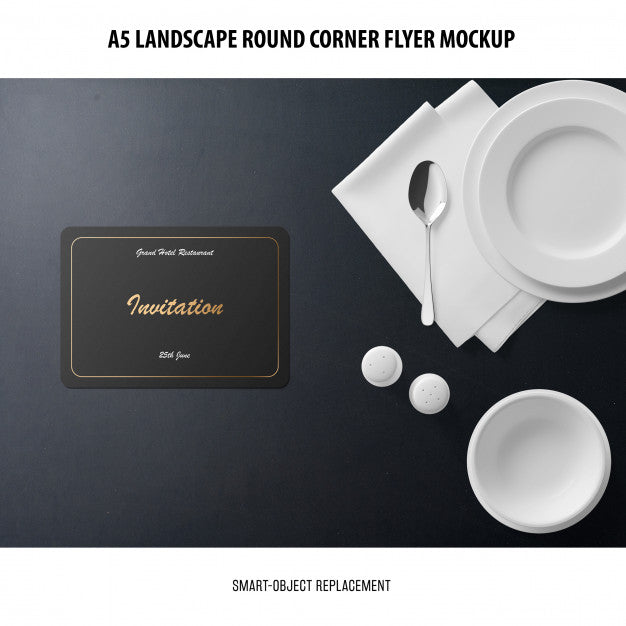 A5 Landscape Flyer Mockup Psd