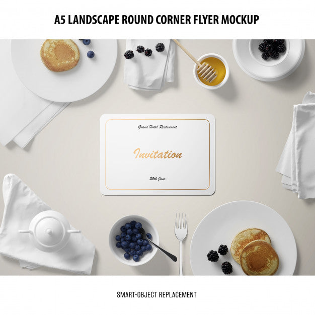 A5 Landscape Flyer Mockup Psd