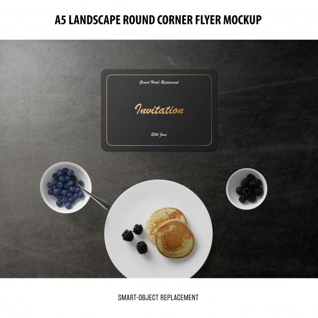 A5 Landscape Flyer Mockup Psd