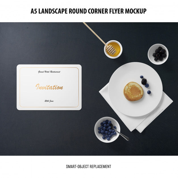 A5 Landscape Flyer Mockup Psd